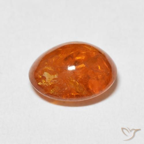 Grenat Spessartite Orange moyen naturelle ovale, 3.53 ct, Transparent