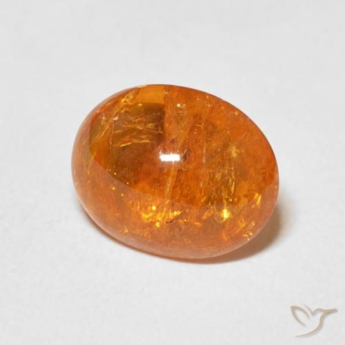 Grenat Spessartite Ambre orange naturelle ovale, 3.93 ct, Transparent