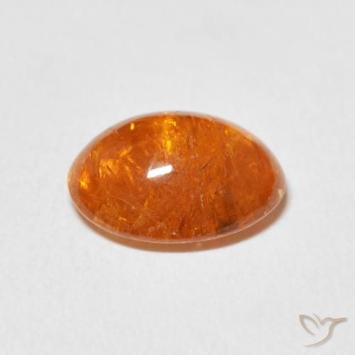Grenat Spessartite Ambre orange naturelle ovale, 3.93 ct, Transparent
