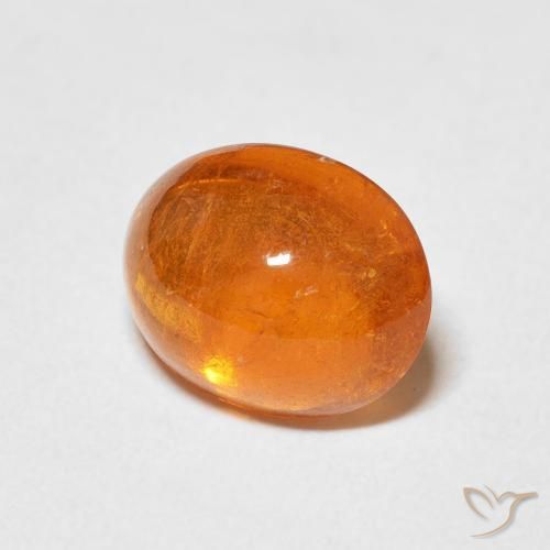 Grenat Spessartite Orange moyen naturelle ovale, 4.21 ct, Transparent
