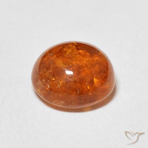 Grenat Spessartite Orange moyen naturelle ovale, 3.98 ct, Transparent