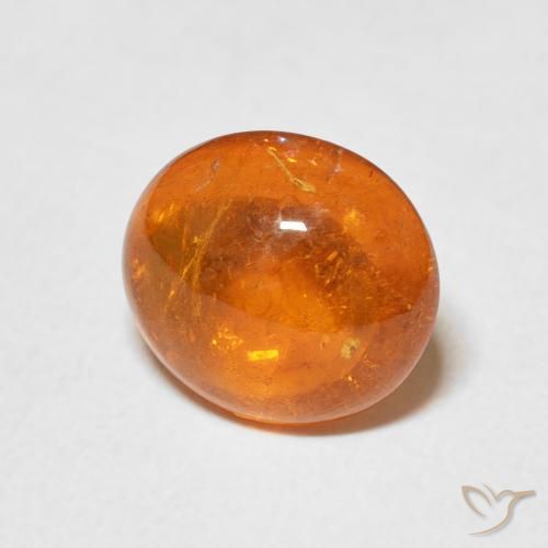 Grenat Spessartite Orange feu naturelle ovale, 3.36 ct, Transparent