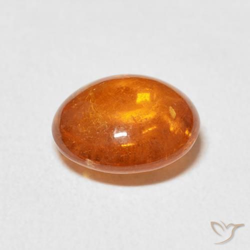 Grenat Spessartite Orange feu naturelle ovale, 3.36 ct, Transparent