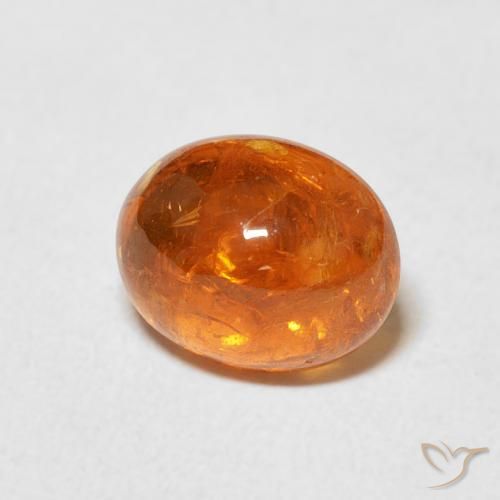 Grenat Spessartite Orange vif naturelle ovale, 3.17 ct, Transparent