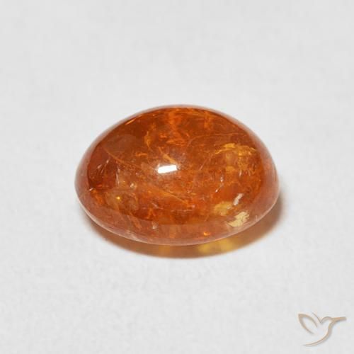 Grenat Spessartite Orange vif naturelle ovale, 3.17 ct, Transparent