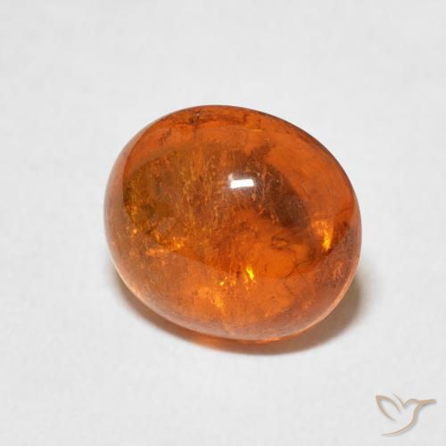 Grenat Spessartite Orange foncé naturelle ovale, 2.89 ct, Transparent