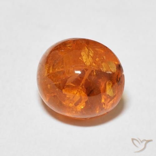 Grenat Spessartite Orange foncé naturelle ovale, 3.49 ct, Transparent
