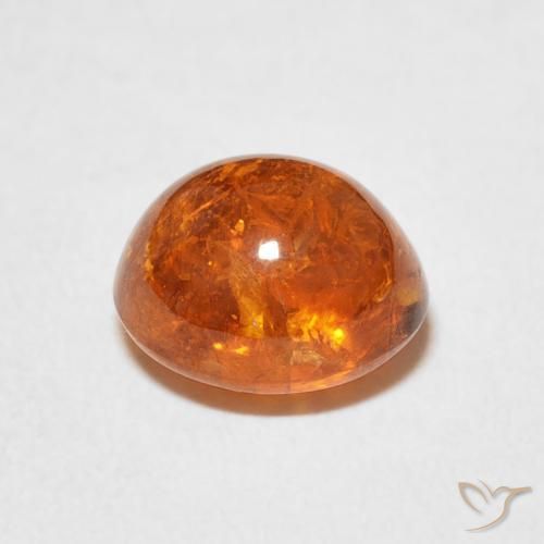 Grenat Spessartite Orange foncé naturelle ovale, 3.49 ct, Transparent