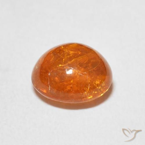 Grenat Spessartite Orange rougeâtre naturelle ovale, 2.99 ct, Transparent