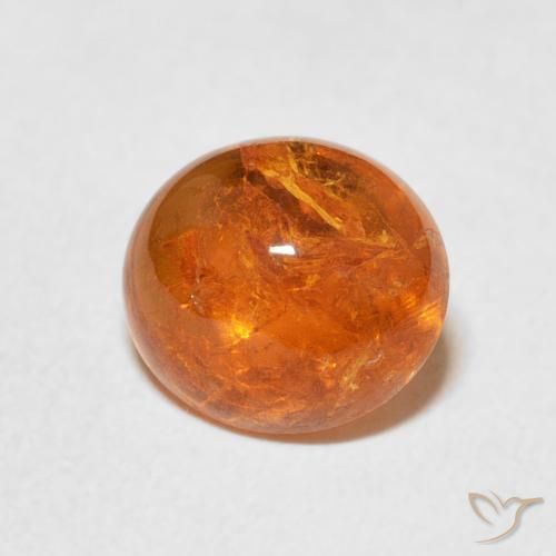 Grenat Spessartite Orange foncé naturelle ovale, 3.22 ct, Transparent