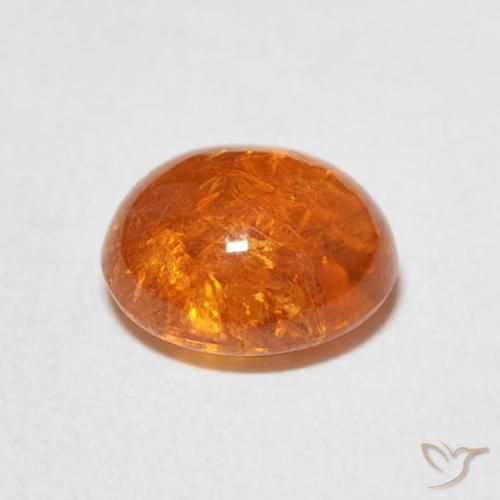 Grenat Spessartite Orange foncé naturelle ovale, 3.22 ct, Transparent