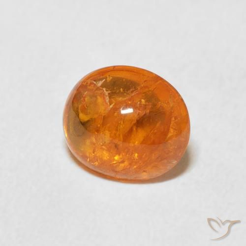 Grenat Spessartite Ambre orange naturelle ovale, 1.76 ct, Transparent