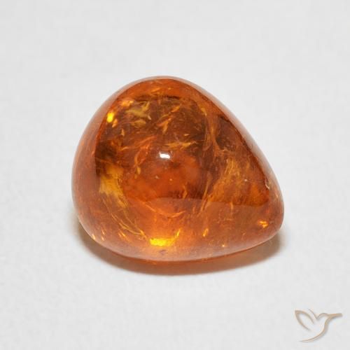 3.88ct Naturel Orange foncé Grenat Spessartite, En forme de poire, Transparent