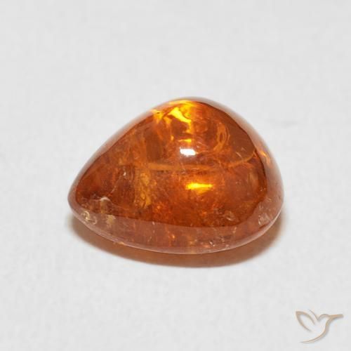 Grenat Spessartite Orange foncé naturelle En forme de poire, 3.88 ct, Transparent