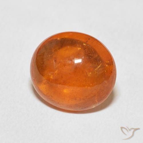 Grenat Spessartite Ambre orange naturelle ovale, 5.54 ct, Transparent