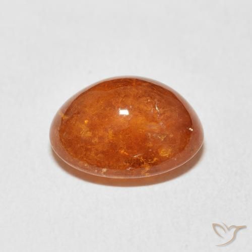 Grenat Spessartite Orange rougeâtre naturelle ovale, 5.83 ct, Transparent