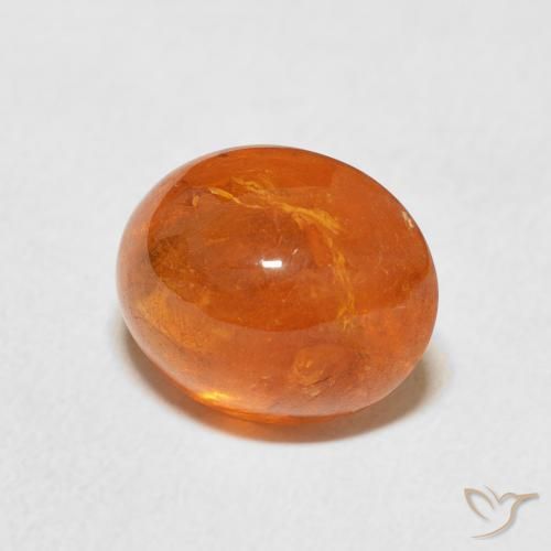 Grenat Spessartite Orange moyen naturelle ovale, 5.28 ct, Transparent