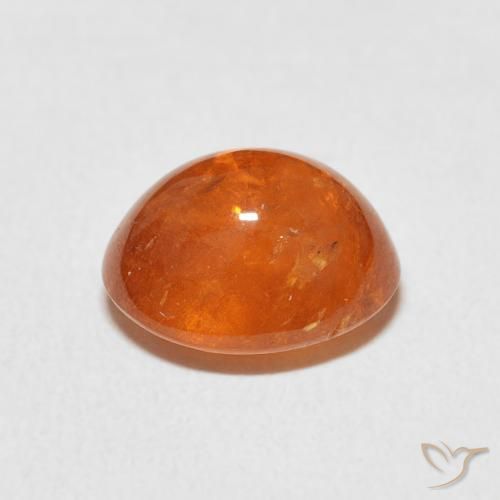Grenat Spessartite Orange moyen naturelle ovale, 5.28 ct, Transparent