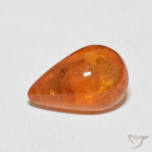 6.49ct Naturel Orange rougeâtre Grenat Spessartite, En forme de poire, Transparent
