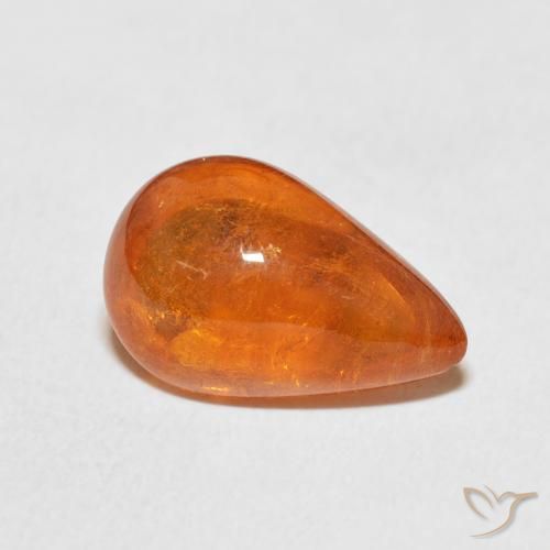 Grenat Spessartite Orange rougeâtre naturelle En forme de poire, 6.49 ct, Transparent