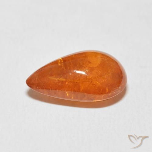 Grenat Spessartite Orange rougeâtre naturelle En forme de poire, 6.49 ct, Transparent