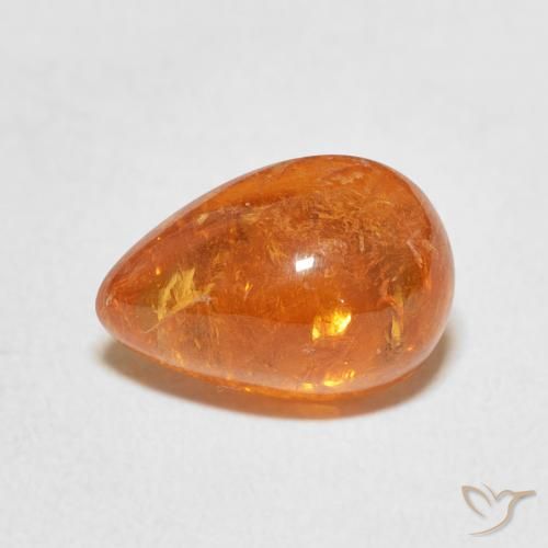 4.09ct Naturel Ambre orange Grenat Spessartite, En forme de poire, Transparent