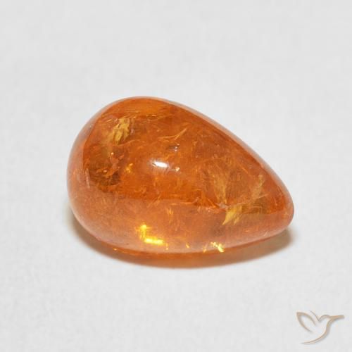 Grenat Spessartite Ambre orange naturelle En forme de poire, 4.09 ct, Transparent