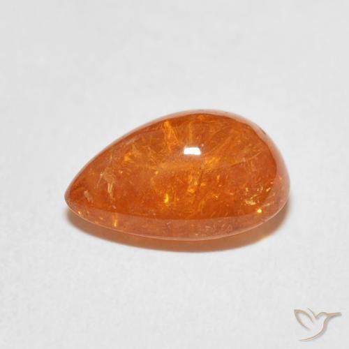 Grenat Spessartite Ambre orange naturelle En forme de poire, 4.09 ct, Transparent