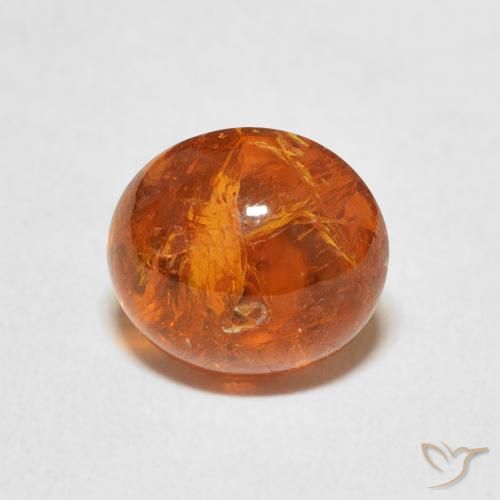 Grenat Spessartite Orange moyen naturelle ovale, 3.55 ct, Transparent