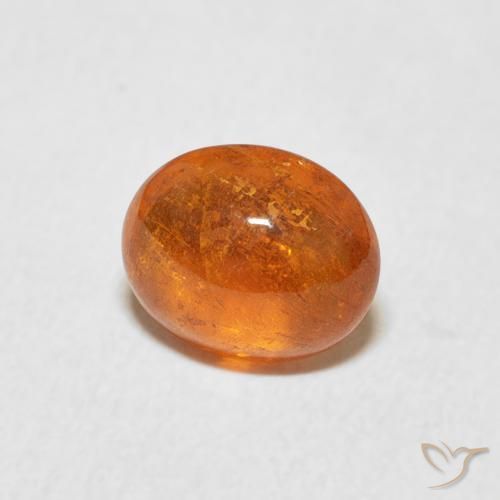 Grenat Spessartite Orange rougeâtre naturelle ovale, 1.86 ct, Transparent