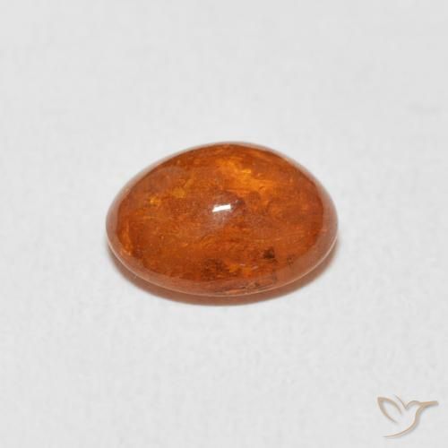 Grenat Spessartite Orange rougeâtre naturelle ovale, 1.86 ct, Transparent