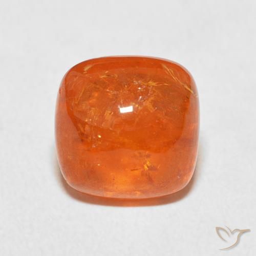 6.14ct Naturel Orange vif Grenat Spessartite, Coussin, Transparent