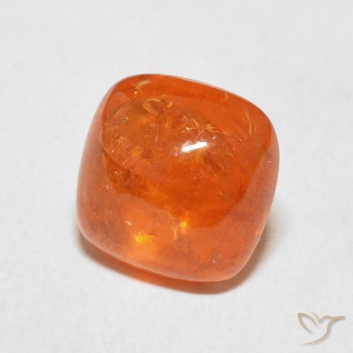 Grenat Spessartite Orange vif naturelle Coussin, 6.14 ct, Transparent