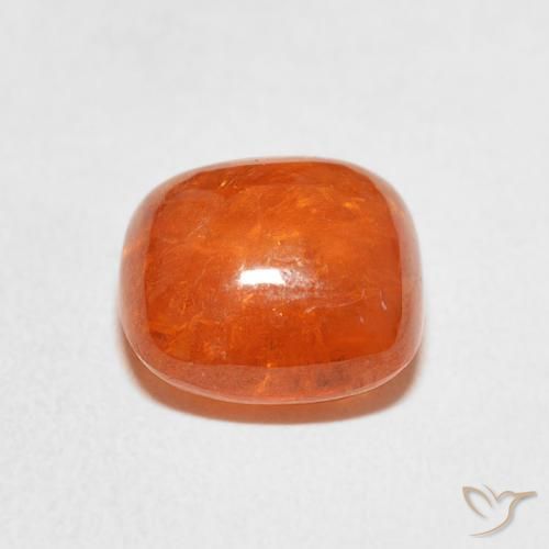 Grenat Spessartite Orange vif naturelle Coussin, 6.14 ct, Transparent