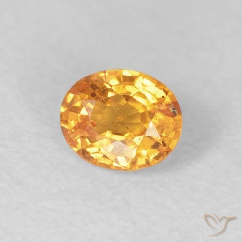 Grenat Spessartite Orange-or naturelle ovale, 0.57 ct, VS