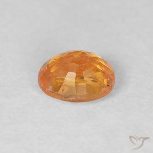 Grenat Spessartite Orange-or naturelle ovale, 0.57 ct, VS