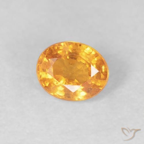 Grenat Spessartite Orange intense naturelle ovale, 0.56 ct, VS