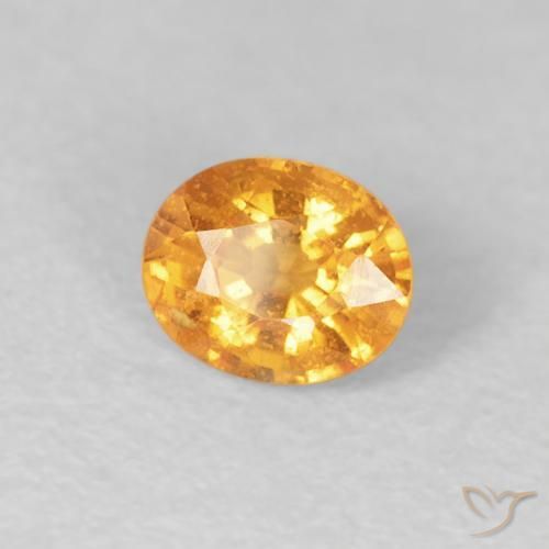 Grenat Spessartite Orange-or naturelle ovale, 0.54 ct, VS