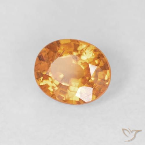 Grenat Spessartite Orange vif naturelle ovale, 0.48 ct, VS-SI