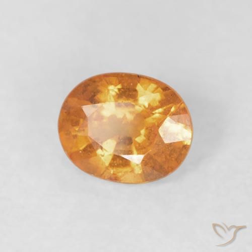 Grenat Spessartite Orange vif naturelle ovale, 0.49 ct, VS-SI