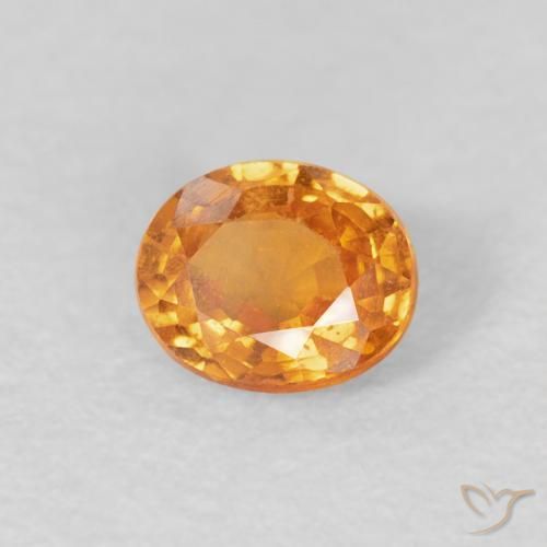 Grenat Spessartite Orange vif naturelle ovale, 0.46 ct, VS