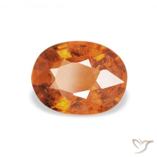 Grenat Spessartite Medium Dark-Orange naturelle ovale, 1.04 ct, VS-SI