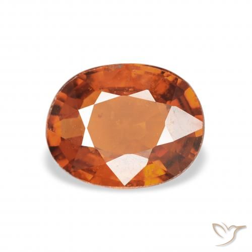 1.25ct Naturel Orange foncé Grenat Spessartite, ovale, VS