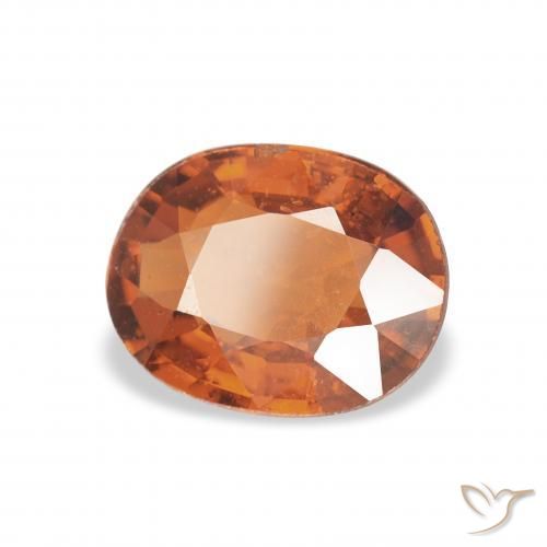 Grenat Spessartite Orange foncé naturelle ovale, 1.25 ct, VS