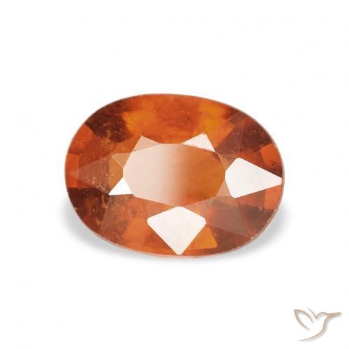 Grenat Spessartite Orange foncé naturelle ovale, 0.92 ct, VS