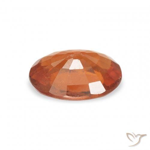 Grenat Spessartite Orange foncé naturelle ovale, 0.92 ct, VS