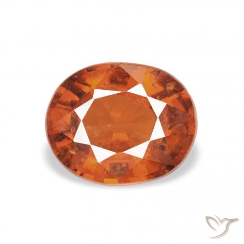 1.28ct Naturel Medium Dark-Orange Grenat Spessartite, ovale, VS-SI