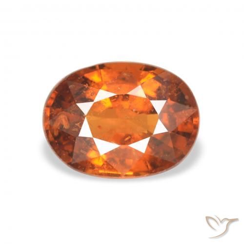 1.32ct Naturel Orange foncé Grenat Spessartite, ovale, VS-SI