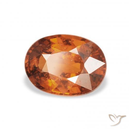 Grenat Spessartite Orange foncé naturelle ovale, 1.32 ct, VS-SI