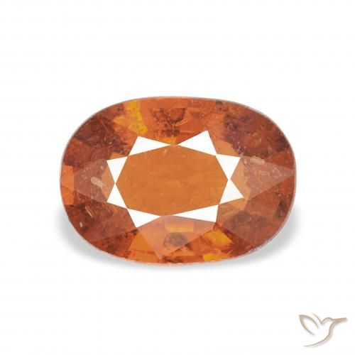 1.34ct Naturel Medium Dark-Orange Grenat Spessartite, ovale, VS-SI